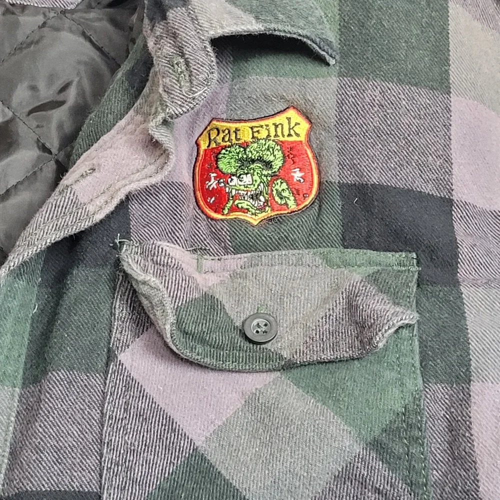 Berne Flannel Shirt Jacket Mens XL Tall Green Plaid Quilted Lining Insulated